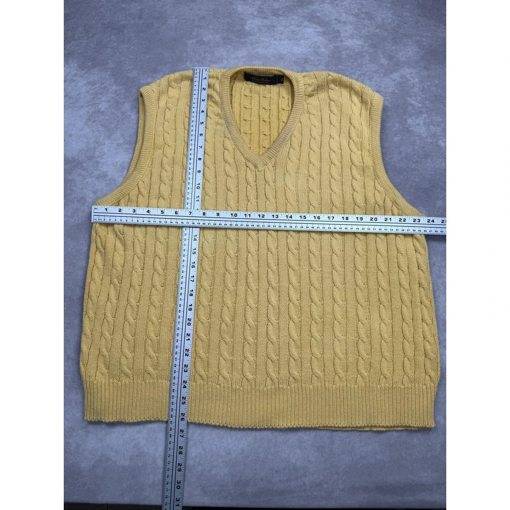 VTG Brooks Brothers Sweater Vest Mens XL Cable Knit Pullover Made in USA Vintage